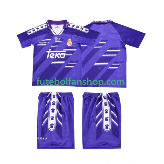 Camisola Alternativo Real Madrid Retro 1994 1996 Manga Curta ,Criança