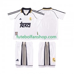 Camisola Principal Real Madrid Retro 1998 2000 Manga Curta ,Criança