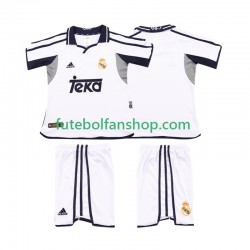 Camisola Principal Real Madrid Retro 2001 2002 Manga Curta ,Criança