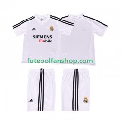 Camisola Principal Real Madrid Retro 2004 20025 Manga Curta ,Criança