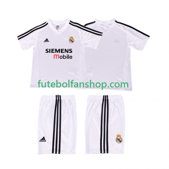 Camisola Principal Real Madrid Retro 2004 20025 Manga Curta ,Criança
