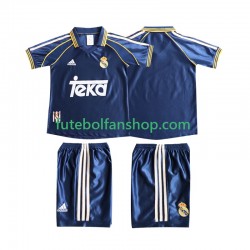 Camisola Alternativa (2ª) Real Madrid Retro 1998 1999 Manga Curta ,Criança