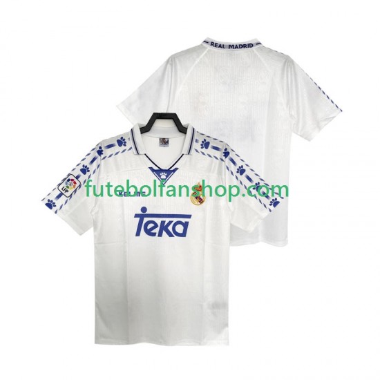Camisola Principal Real Madrid Retro 1996 1997 Manga Curta ,Homem