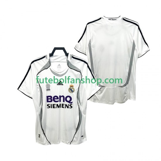 Camisola Principal Real Madrid Retro 2006 2007 Manga Curta ,Homem
