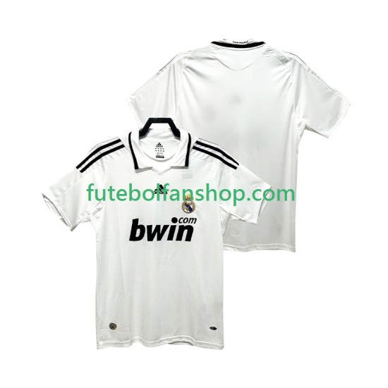 Camisola Principal Real Madrid Retro 2008 2009 Manga Curta ,Homem