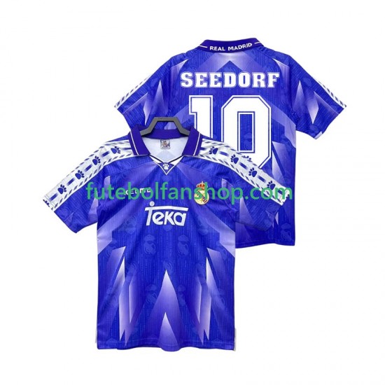 Camisola Alternativo Real Madrid SEEDORF 10 Retro 1996 1997 Manga Curta ,Homem