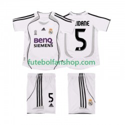 Camisola Principal Real Madrid ZIDANE 5 Retro 2006 2007 Manga Curta ,Criança