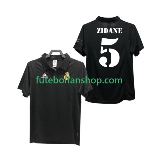Camisola Alternativo Real Madrid ZIDANE 5 Retro 2002 2003 Manga Curta ,Homem