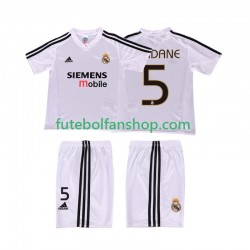 Camisola Principal Real Madrid ZIDANE 5 Retro 2004 20025 Manga Curta ,Criança