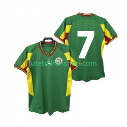 Camisola Alternativo Seleção Senegalesa 7 Retro 2002 Manga Curta ,Homem