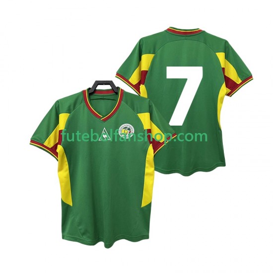 Camisola Alternativo Seleção Senegalesa 7 Retro 2002 Manga Curta ,Homem