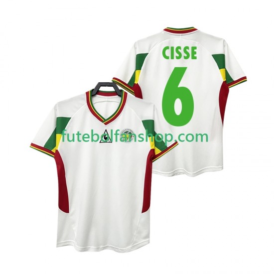 Camisola Principal Seleção Senegalesa CISSE 6 Retro 2002 Manga Curta ,Homem