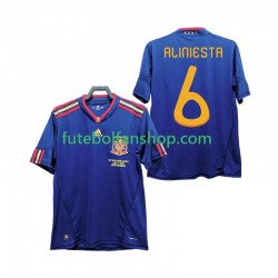 Camisola Alternativo Seleção Espanhola Andres Iniesta 6 Retro 2010 Manga Curta ,Homem