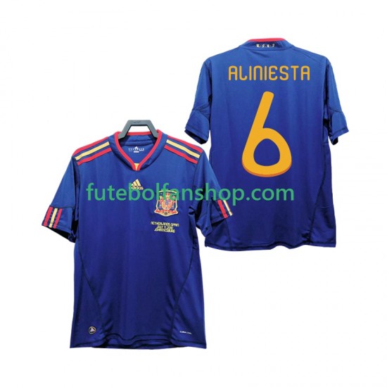 Camisola Alternativo Seleção Espanhola Andres Iniesta 6 Retro 2010 Manga Curta ,Homem Camisola Alternativo Seleção Espanhola Andres Iniesta 6 Retro 2010 Manga Curta ,Homem