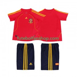 Camisola Principal Seleção Espanhola Retro 2008 Manga Curta ,Criança