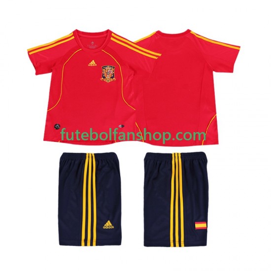 Camisola Principal Seleção Espanhola Retro 2008 Manga Curta ,Criança