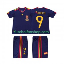 Camisola Alternativo Seleção Espanhola TORRES 9 Retro 2010 Manga Curta ,Criança