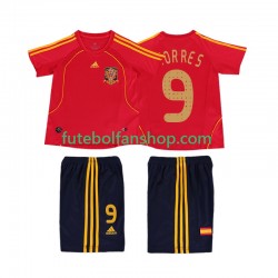 Camisola Principal Seleção Espanhola TORRES 9 Retro 2008 Manga Curta ,Criança