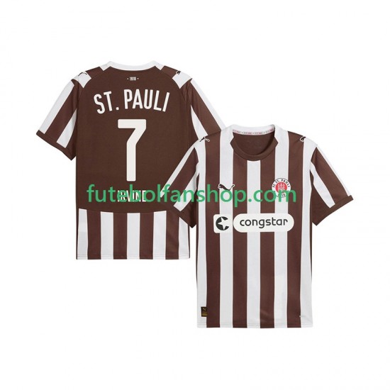 Camisola Principal St. Pauli Jackson Irvine 7 Época 2025/2026 Manga Curta ,Homem Camisola Principal St. Pauli Jackson Irvine 7 Época 2025/2026 Manga Curta ,Homem