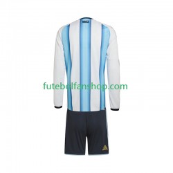 Camisola Principal Seleção Argentina World Cup 2026 Manga Comprida ,Criança