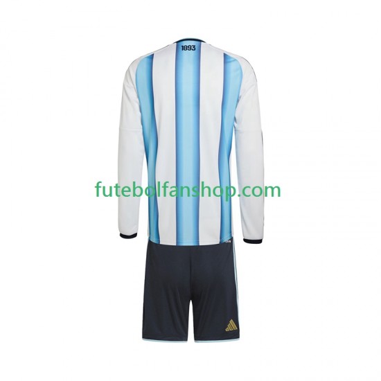 Camisola Principal Seleção Argentina World Cup 2026 Manga Comprida ,Criança