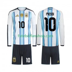 Camisola Principal Seleção Argentina Lionel Messi 10 World Cup 2026 Manga Comprida ,Criança