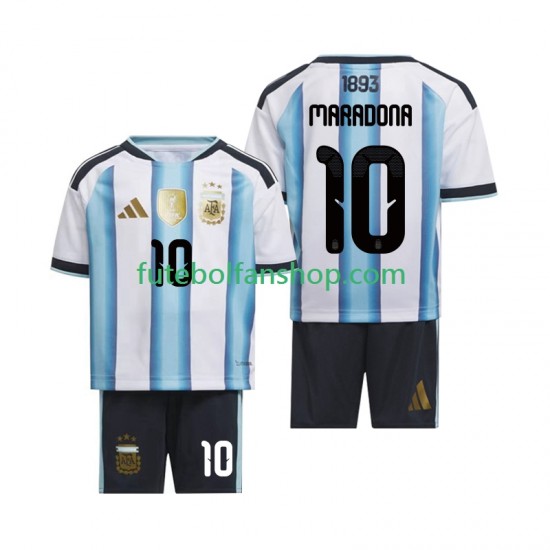 Camisola Principal Seleção Argentina Maradona 10 World Cup 2026 Manga Curta ,Criança