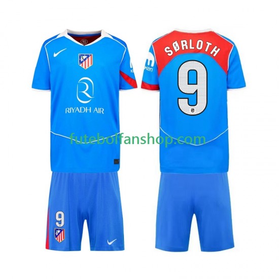 Camisola Alternativa (2ª) Atlético Madrid Alexander Sorloth 9 Época 2025/2026 Manga Curta ,Criança