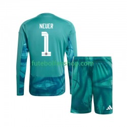 Camisola Principal Guarda-redes Seleção Alemã Manuel Neuer 1 World Cup 2026 Manga Comprida ,Criança
