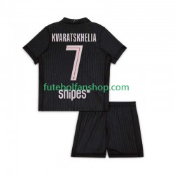Camisola Alternativa (3ª) Paris Saint-Germain Khvicha Kvaratskhelia 7 Época 2025/2026 Manga Curta ,Criança