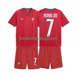 Camisola Principal Seleção Portuguesa Cristiano Ronaldo 7 World Cup 2026 Manga Curta ,Criança