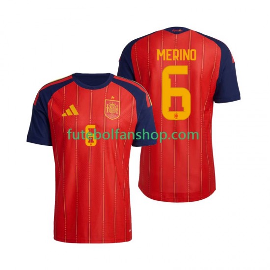 Camisola Principal Seleção Espanhola Mikel Merino 6 World Cup 2026 Manga Curta ,Homem