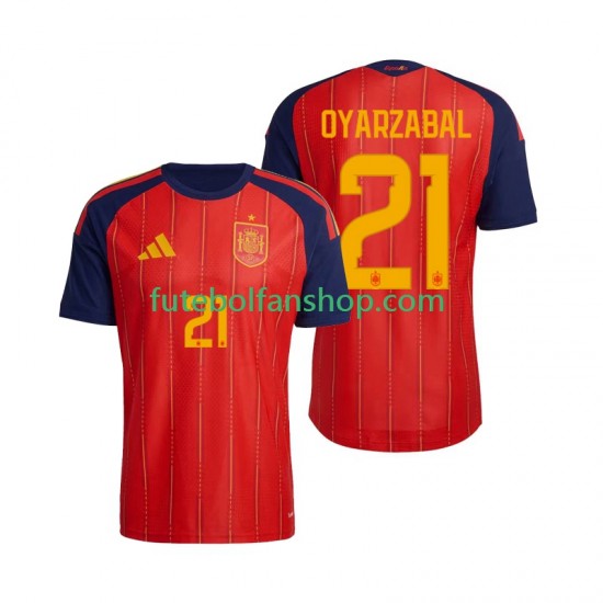 Camisola Principal Seleção Espanhola Mikel Oyarzabal 21 World Cup 2026 Manga Curta ,Homem