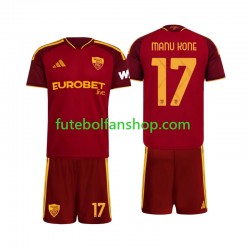 Camisola Principal AS Roma Manu Kone 17 Época 2026/2027 Manga Curta ,Criança