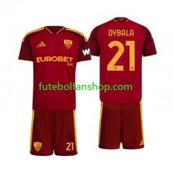 Camisola Principal AS Roma Paulo Dybala 21 Época 2026/2027 Manga Curta ,Criança