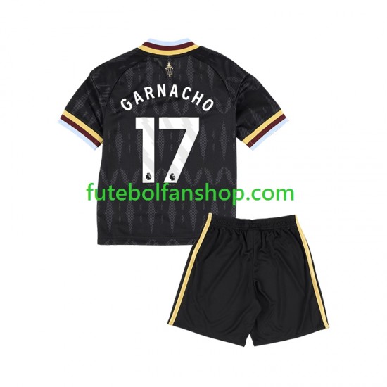 Camisola Alternativo Aston Villa Alejandro Garnacho 17 Época 2026/2027 Manga Curta ,Criança