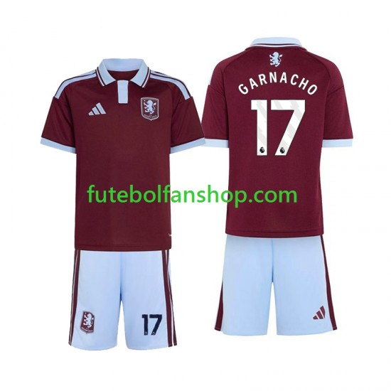 Camisola Principal Aston Villa Alejandro Garnacho 17 Época 2026/2027 Manga Curta ,Criança