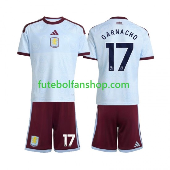 Camisola Alternativa (2ª) Aston Villa Alejandro Garnacho 17 Época 2026/2027 Manga Curta ,Criança
