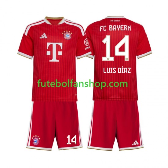 Camisola Principal Bayern de Munique Luis Diaz 14 Época 2026/2027 Manga Curta ,Criança