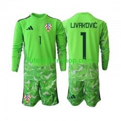 Camisola Principal Guarda-redes Seleção Croata Dominik Livakovic 25 Época 2026/2027 Manga Comprida ,Criança