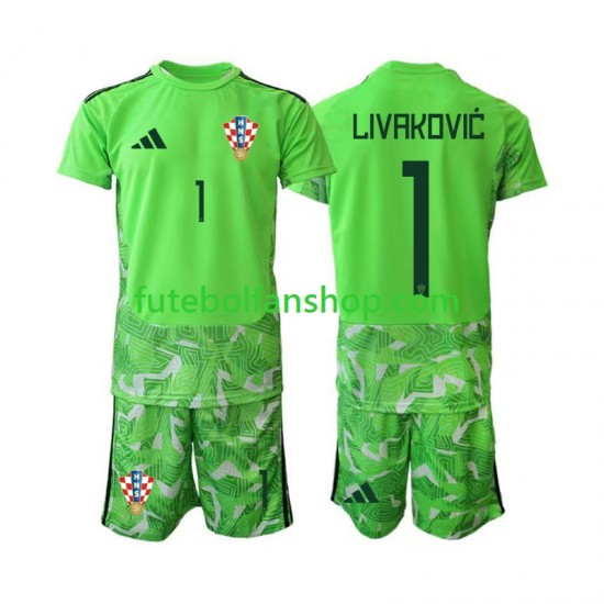 Camisola Principal Guarda-redes Seleção Croata Dominik Livakovic 25 Época 2026/2027 Manga Curta ,Criança