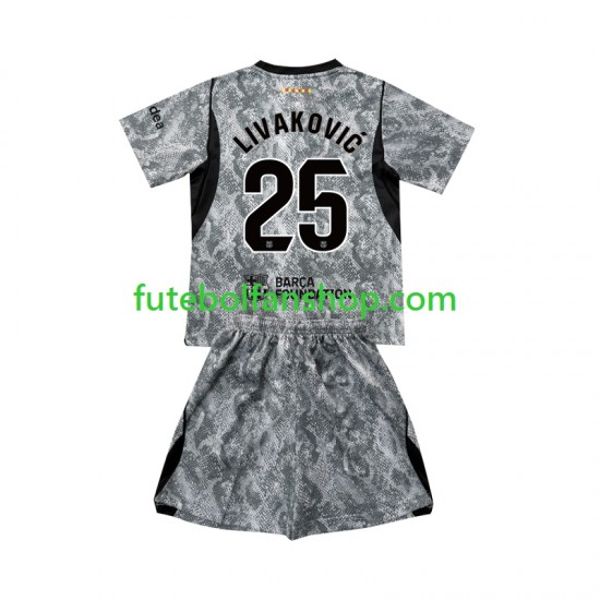 Camisola Alternativo Guarda-redes FC Barcelona Dominik Livakovic 25 Época 2026/2027 Manga Curta ,Criança