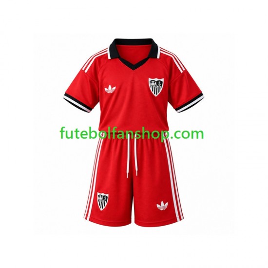 Camisola Principal Sevilla FC Retro Época 2026/2027 Manga Curta ,Criança