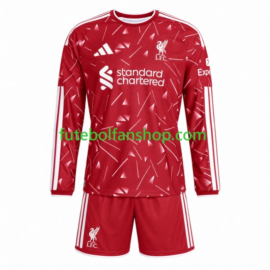 Camisola Principal Liverpool Época 2026/2027 Manga Comprida ,Criança