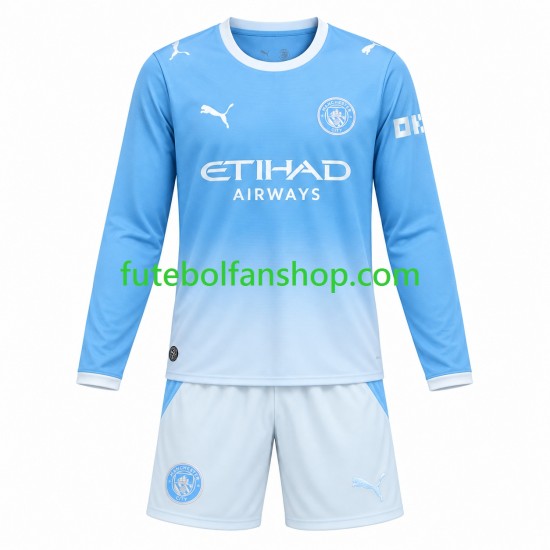 Camisola Principal Manchester City Época 2026/2027 Manga Comprida ,Criança
