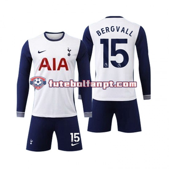 Camisola Principal Tottenham Spurs Bergvall 15 Época 2024/2025 Manga Comprida ,Criança Camisola Principal Tottenham Spurs Bergvall 15 Época 2024/2025 Manga Comprida ,Criança