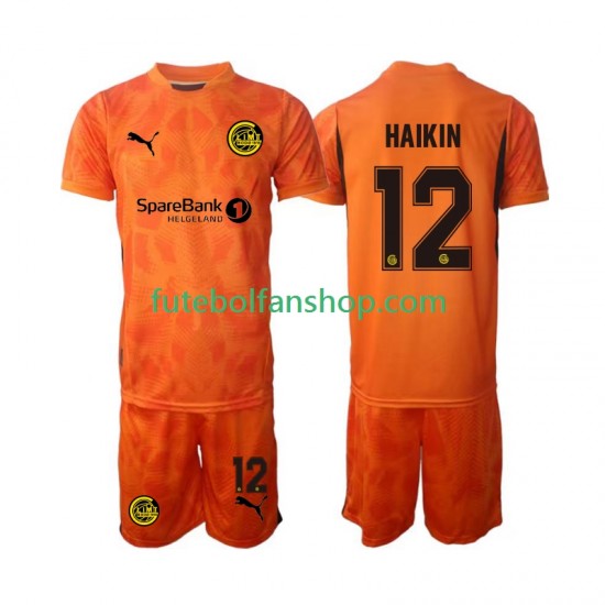 Camisola Alternativo Guarda-redes FK Bodø/Glimt Nikita Haikin 12 2025 Manga Curta ,Criança