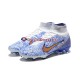 Ouro Azul Branco Nike Air Zoom Mercurial Superfly IX Elite FG Chuteiras de futebol