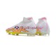 Rosa Amarelo Branco Nike Air Zoom Mercurial Superfly IX Elite FG Chuteiras de futebol