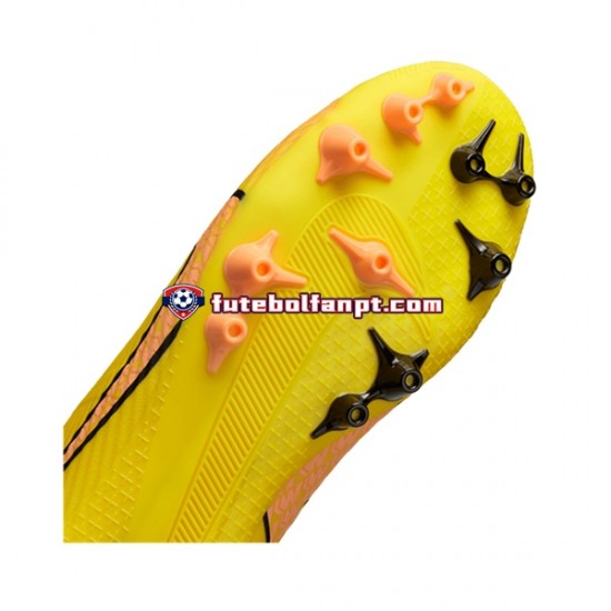Rosa Amarelo Nike Air Zoom Mercurial Vapor XV Academy AG Lucent Chuteiras de futebol
